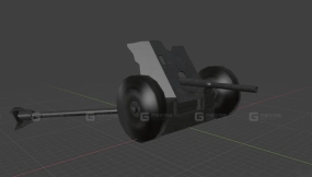 反坦克炮3D模型-46 - Anti-tank gun 3D model-46
