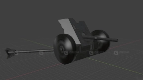 反坦克炮3D模型-46 - Anti-tank gun 3D model-46