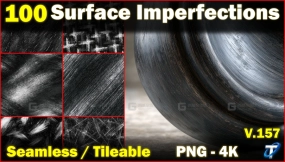100个超高质量表面瑕疵模板（无缝可平铺）第157卷 100 Ultra High-Quality Surface Imperfections Stencil Imperfections (Seamless and Tileable) Vol 157