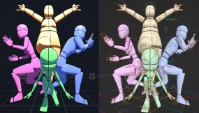 4个完全绑定参考模型适用于Blender 5.2及以上版本 Four Fully Rigged Reference Models for Blender 5.2+