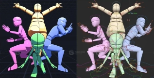 4个完全绑定参考模型适用于Blender 5.2及以上版本 Four Fully Rigged Reference Models for Blender 5.2+