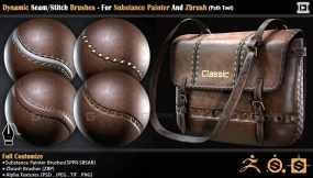 动态缝线笔刷 Dynamic Seam Stitch Brushes – For Substance Painter And Zbrush
