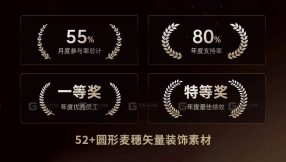 圆形麦穗矢量装饰素材