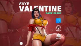 菲伊瓦伦丁女性游戏人物模型 Faye Valentine - Game Ready