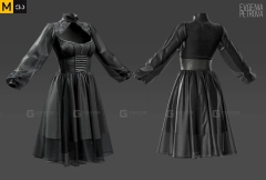 暗黑蕾丝深色连衣裙