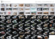 商场展厅商店装饰品3D模型 VizPeople – 3D Mall Equipment 