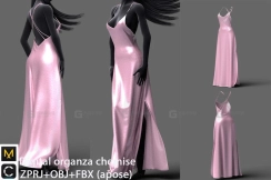 吊带长裙连衣裙礼服模型