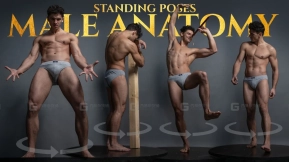 男性解剖结构 - 站立转身姿势 - 照片参考包 - 851张JPEG图片 Male Anatomy- Standing Turnaround Poses- Photo Reference Pack-851 JPEGs