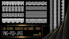 47个无缝花纹花边ALPHAS贴图   SEAMLESS LACE FABRIC - PACK 1