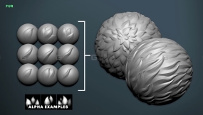 15个卡通风格化皮毛羽毛Alpha笔刷