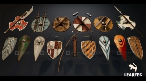 【UE】中世纪维京武器与盾牌套装（中世纪维京武器盾牌旧式）  Medieval   Viking Weapons and Shields Set ( Medieval Viking Weapons Shield Old )