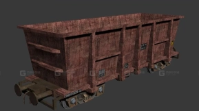 矿石火车车厢 - Train wagon ore 3D model-1