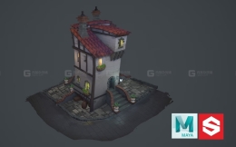 【场景建模】房屋 Maya+PS分色+SP贴图