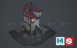 【场景建模】房屋 Maya+PS分色+SP贴图