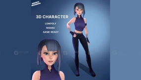 赛博朋克动漫风格少女  Stylized Cyberpuk Anime Girl