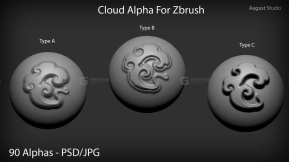 90种中国古代祥云图案alpha笔刷