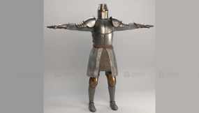 圣殿骑士角色 中世纪盔甲 已绑定  Templar Knight Character Medieval Armour Rigged