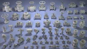 70+工业管道阀门开关三通组合部件4 Industrial Kitbash 4 - 70 pieces