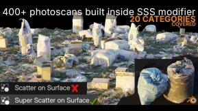 表面超级散布，400+ 摄影扫描模型覆盖20个类别  Super Scatter On Surface, 400+ Photoscans Covering 20 Categories