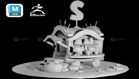 【Maya+Zbrush】Q版模型制作教程；快速学会动物小猫制作以及卡通风格如何快速雕刻，