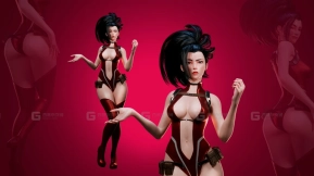 桃井野夜露性感卡通人物角色模型 MOMO YAOYOROZU - Blender 3D