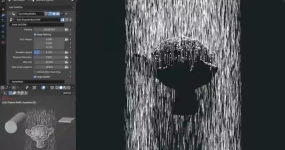 几何节点驱动的降雨效果降临Suzanne