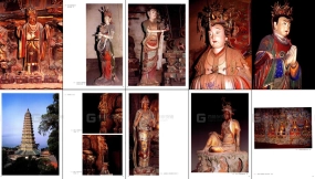山西古代彩塑造像图片素材 Shanxi ancient painted sculpture statue image materials