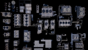 【模型】楼顶通风管道空调系统3D模型 M3D Hvac Systems