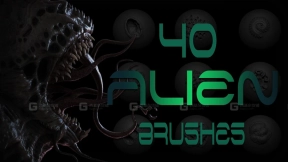 40+外形怪物丧尸笔刷 Zbrush + Blender - 40 Alien VDM Brush
