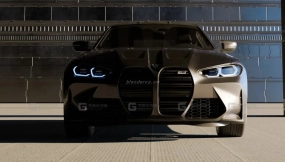 Blender宝马M4汽车厂房展示场景 Blender BMW M4 Car Factory Display Scene
