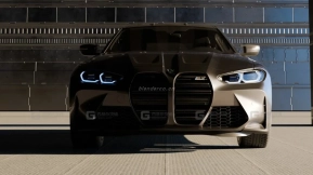 Blender宝马M4汽车厂房展示场景 Blender BMW M4 Car Factory Display Scene