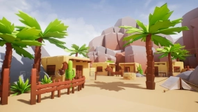 【UE】低多边形风格沙漠包  Lowpoly Style Desert Pack