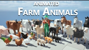 【UE】动画农场动物与农夫 - 3D低多边形方块风格  Animated Farm Animals & Farmer- 3D LOW POLY Cubic