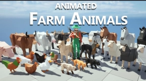 【UE】动画农场动物与农夫 - 3D低多边形方块风格  Animated Farm Animals & Farmer- 3D LOW POLY Cubic