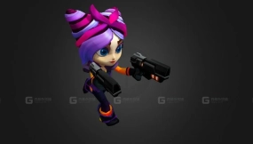 动画英雄女孩角色 - Hero Girl animated character