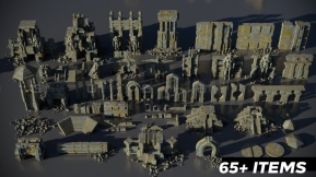 古神神庙遗迹资源包 Ancient Temple - Ruins of the temple - Kitbash Asset Pack