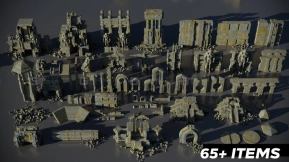 古神神庙遗迹资源包 Ancient Temple - Ruins of the temple - Kitbash Asset Pack