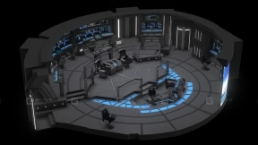 忒弥斯号战斗舰桥剖视图 USS Theurgy Battle Bridge (Cutaway View)