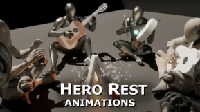 【UE】英雄坐立与睡眠动画  Hero Sitting & Sleeping   Animations