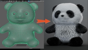 【MAYA 毛发制作】如何利用xgen制作熊猫毛发？？一节课教会你影视效果的制作！！！