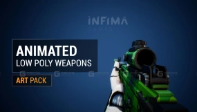 【UE】LowPoly动画武器资源包v1.0  Animated Low Poly Weapons v1.0