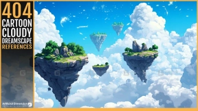 404 卡通多云梦幻景观 - 404 Cartoon cloudy dreamscape