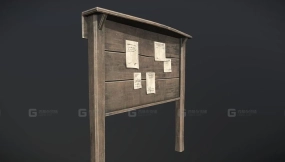 告示板低多边形 Notice board low-poly