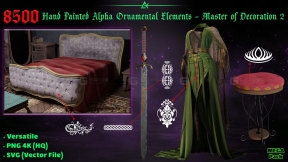 8500个手绘装饰元素 Hand Painted Alpha Ornamental Elements