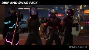 【UE】滴墨与炫酷包赛博朋克系列 - 服装包  Drip and Swag Pack Cyberpunk Collection - Clothes Pack