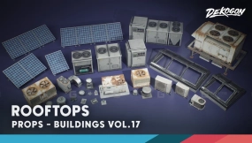 【UE5.1】建筑合集第17卷 - 屋顶（Nanite与低多边形）  Buildings VOL.17 - Rooftops (Nanite & Low Poly)