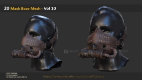 20个面具面罩模型 20 Mask Base Mesh - Vol 10