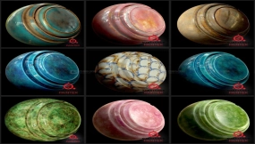 宝石玉器翡翠珠宝水晶陶瓷智能材质球贴图