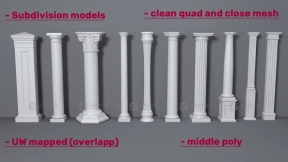 10+复古石柱柱子3 Columns Collection 3 - 10 Pieces