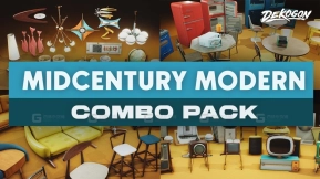 【UE】世纪中叶家具与道具 - 组合道具包（第1-6卷）  Mid-century Furniture and Props - COMBO Prop Pack (VOL 1-6)